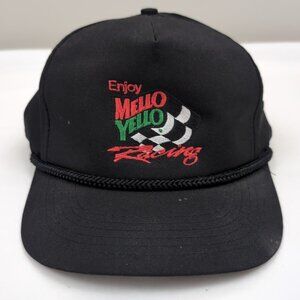 Vintage 90s Mello Yello Racing Black Snapback Hat Perfect Condition NWOT